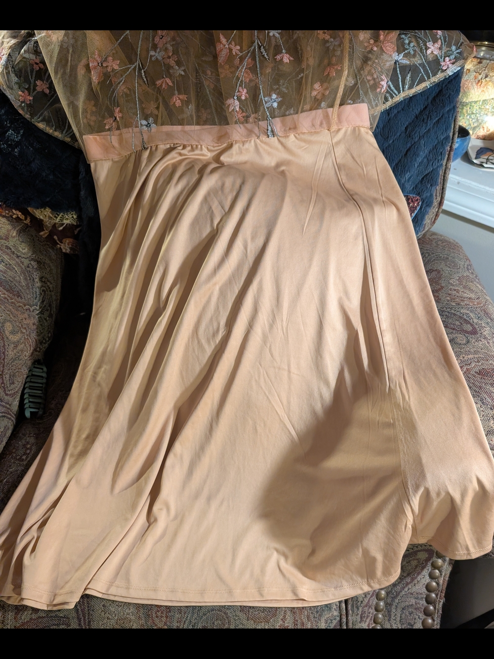 Cupio Mesh Skirt With Floral Embroidery Size XL - Picture 6 of 7